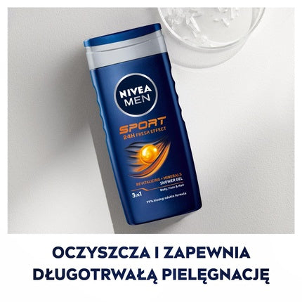 Nivea Sport Shower Gel, 250ml | Refreshing Body, Face & Hair Cleanser