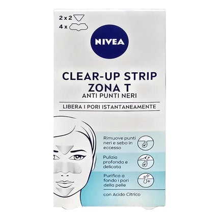 Nivea Viso Clear-Up T-Zone Pore Strips Deep Cleansing Nose, Chin & Forehead Strips