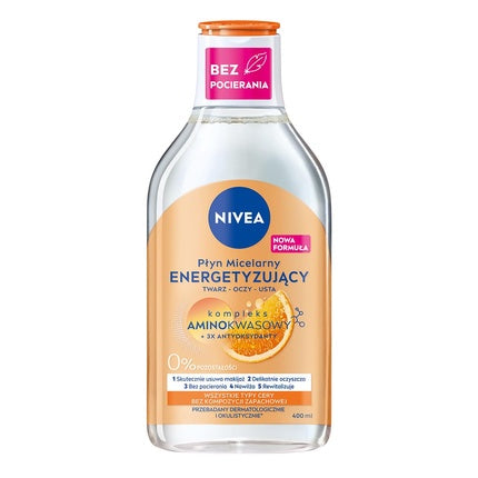 Nivea Energy Micellar Water, 400ml | Refreshing Micellar Cleansing Water with Vitamin C