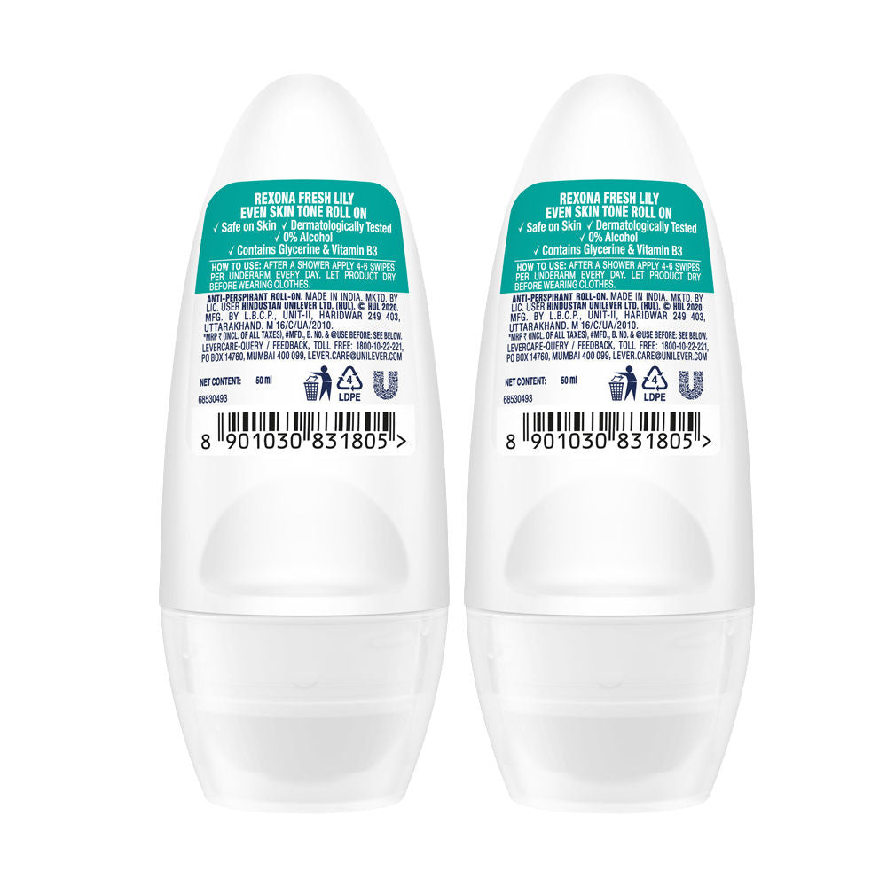 Rexona Fresh Lily Underarm Roll On (Pack of 2), 2 pieces Buy at Indicrest Image 3