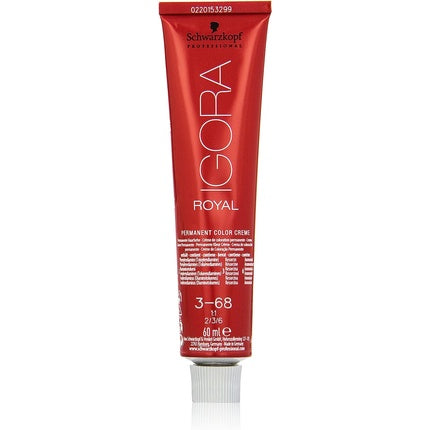 Schwarzkopf Professional Igora Royal 3-68 Dark Brown Chocolate Red Permanent Hair Color, 60ml