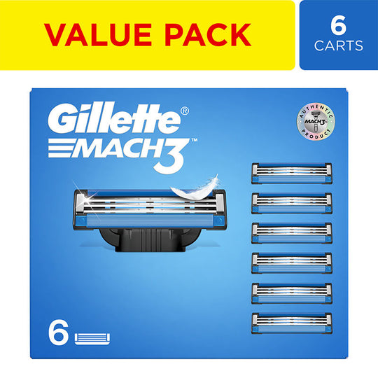 Gillette Mach 3 Shaving Blades for men (Pack Of 6 Cartridges) Buy at Indicrest
