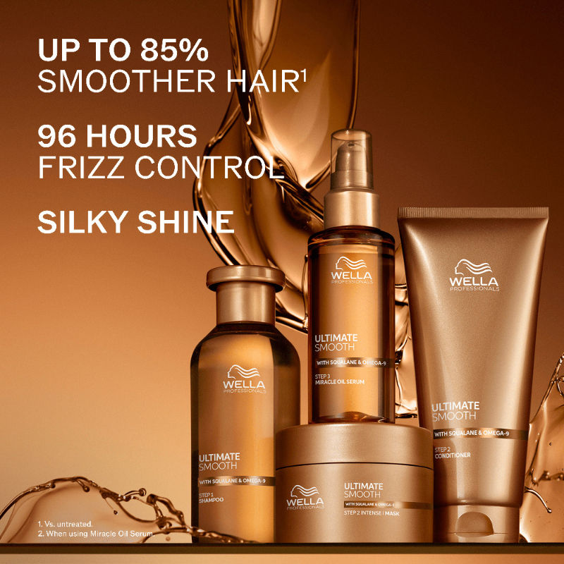 Wella Professionals Ultimate Smooth Shampoo With Squalane & Omega-9 For Dull & Frizzy Hair, 50ml Buy at Indicrest Image 3