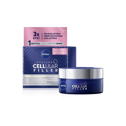Nivea Cellular Anti-Age Night Cream, 50ml | Overnight Moisturizing Face Cream for Firmer-Looking Skin