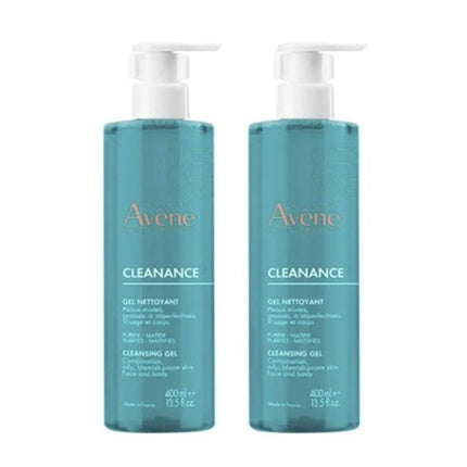Avène Cleanance Cleansing Gel Duo Pack 2 x 400ml Gentle Cleanser for Oily & Blemish-Prone Skin