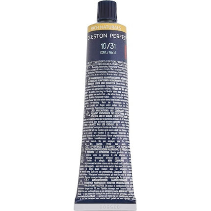 Wella Professionals Koleston Perfect Me+ Rich Naturals 10/31 Lightest Blonde Gold Ash Permanent Hair Color, 60ml