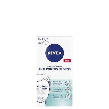 Nivea Clear-Up Anti-Blackhead Pore Strips 6 Strips | Deep Cleansing Nose & T-Zone Strips