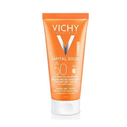 Vichy Capital Soleil Tinted Protective Face Cream SPF 50, 50ml Daily Sunscreen for Sensitive Skin