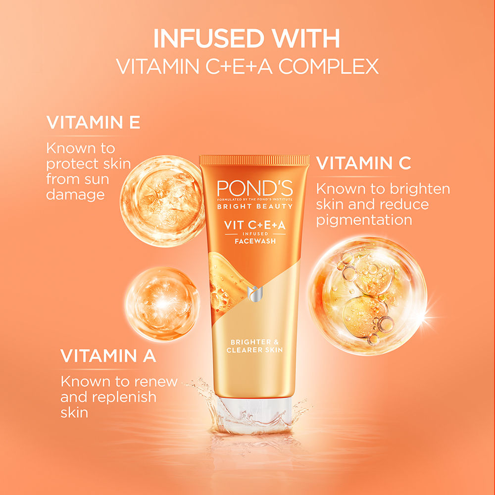 Pond’s Bright Beauty Vitamin C+E+A Gel Face Wash, 50ml Buy at Indicrest Image 4
