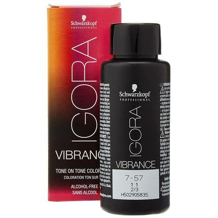 Schwarzkopf Professional Igora Vibrance 7-57 Medium Blonde Gold Copper Demi-Permanent Hair Colour, 60ml
