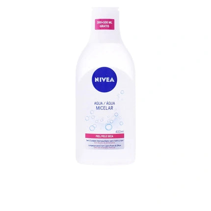 Nivea Micellar Water for Dry Skin, 400ml Hydrating Makeup Remover & Gentle Facial Cleanser