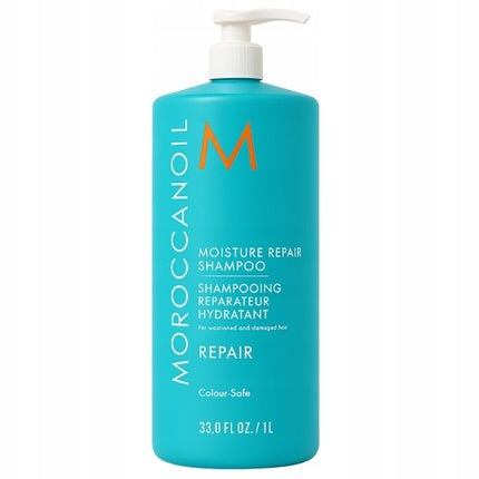 Moroccanoil Moisture Repair Shampoo, 1000ml | Hydrating Shampoo for Damaged & Color-Treated Hair
