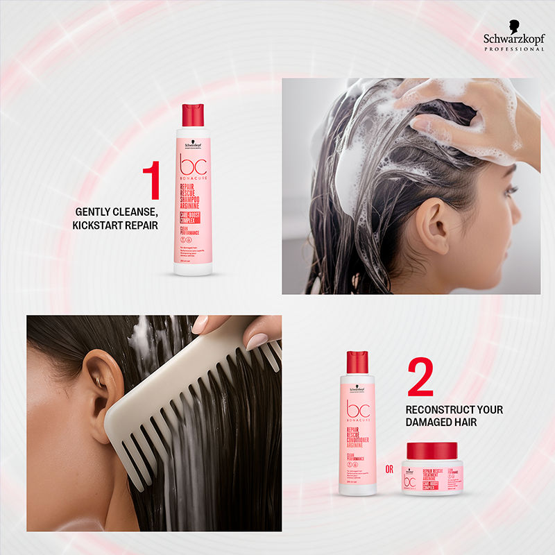 Schwarzkopf Professional Bonacure Repair Rescue Shampoo with Arginine, 250ml Buy at Indicrest Image 10