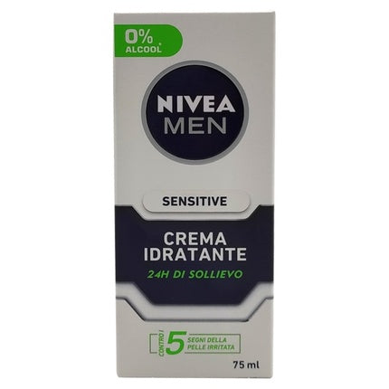 Nivea MEN Sensitive Facial Care Moisturiser, 75ml - Soothing Face Cream for Sensitive Skin