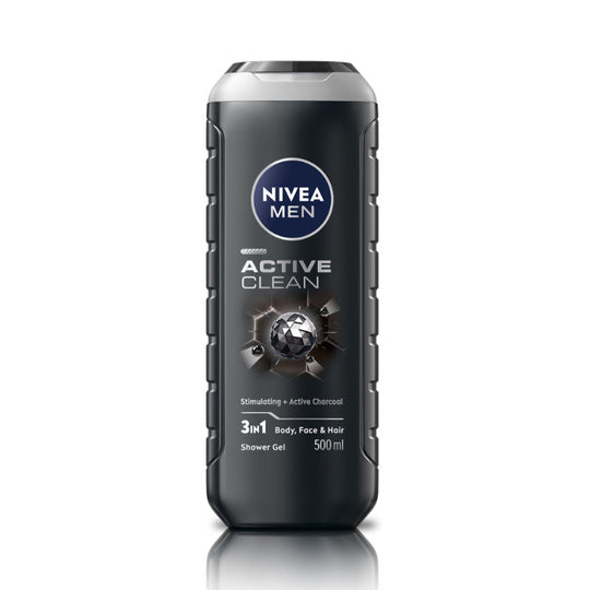 Nivea MEN Body Wash, Active Clean with Active Charcoal, Shower Gel for Body, Face & Hair, 500ml Buy at Indicrest