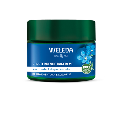 Weleda Blue Gentian & Edelweiss Strengthening Day Cream, 40ml Firming Daily Face Moisturiser for Mature Skin