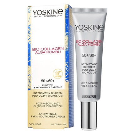 Yoskine Bio Collagen 50+/60+ Lifting Anti-Wrinkle Eye Cream, 15ml Firming & Hydrating Eye Care for Mature Skin