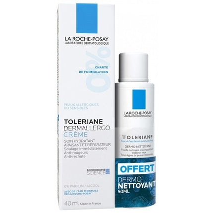 La Roche-Posay Toleriane Dermallergo Cream, 40ml with Toleriane Dermo-Cleanser, 50ml Sensitive Skin Skincare Set