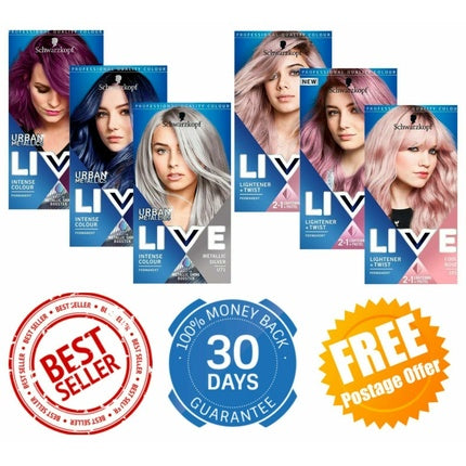 Schwarzkopf Live Ultra Brights or Pastel Semi-Permanent Hair Dye 098 Steel Silver, 3ml