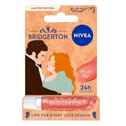 Nivea Bridgerton Limited Edition Caring Lip Balm Peach Tea, 4.8g Moisturising Lip Care
