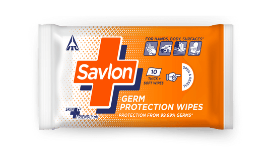 Savlon Germ Protection Multipurpose Thick&Soft Wet Wipes 10 pcs Fights Germs on Hands, Body and Surfaces, 10 Wipes Buy at Indicrest