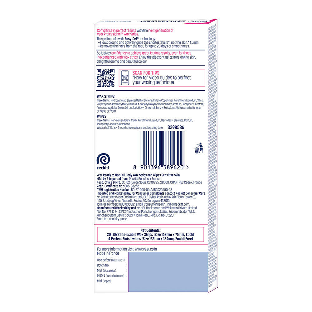 Veet Professional Waxing Strips Kit For Sensitive Skin Buy at Indicrest Image 3