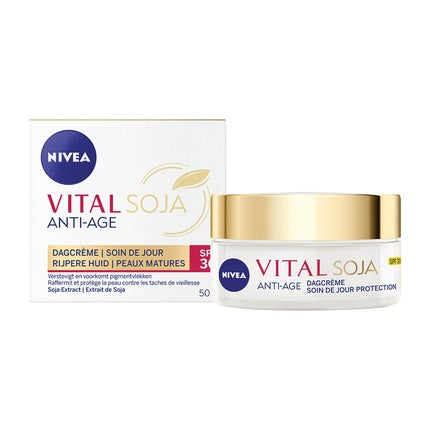 Nivea Vital Day Cream Soja Anti-Age SPF 30 | Daily Firming Face Moisturiser for Mature Skin
