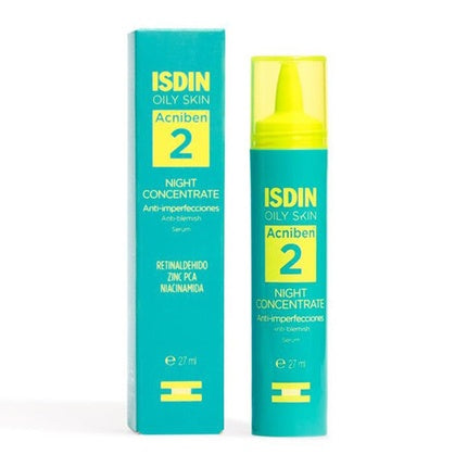 ISDIN Acniben Night Concentrate Serum, 27ml | Overnight Anti-Blemish Serum for Oily & Acne-Prone Skin