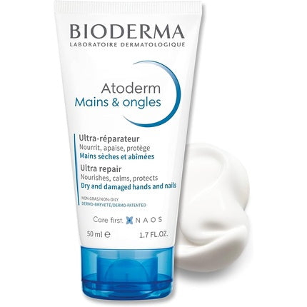Bioderma Atoderm Mains & Ongles Hand and Nail Cream, 50ml Nourishing Moisturiser