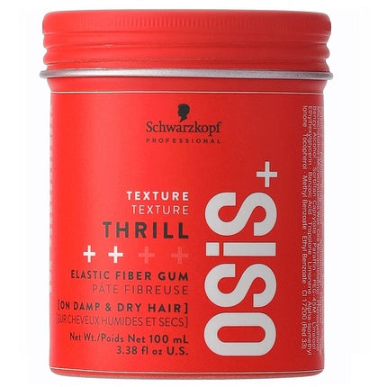 Schwarzkopf Professional OSiS+ Thrill Elastic Fiber Gum, 100ml | Flexible Hair Styling Fiber Gum with Strong Texture Control