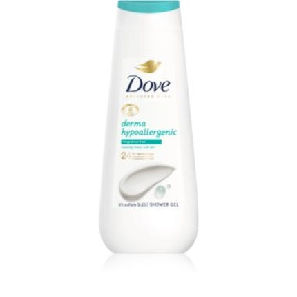 Dove Derma Hypoallergenic Fragrance-Free Shower Gel Sulfate-Free, 400ml Gentle Body Wash for Sensitive Skin