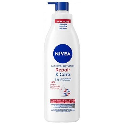 Nivea Repair & Care Body Milk 72h Moisture with 10% Glycerin, 250ml for Very Dry Skin