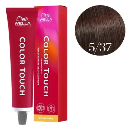 Wella Professionals Color Touch Rich Naturals 5/37 Light Gold Brown, 60ml Demi-Permanent Hair Colour