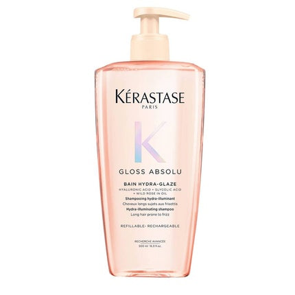 Kerastase Gloss Absolu Bain Hydra-Glaze Rechargeable Shampoo, 500ml - Hydrating Shampoo for Smooth & Glossy Hair