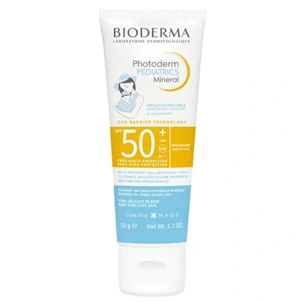 Bioderma Photoderm Pediatrics Mineral SPF50+ Sunscreen, 50g Mineral Sun Protection for Babies & Children