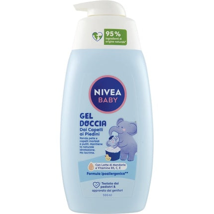 Nivea BABY Hair & Body Wash, 500ml - Gentle Tear-Free Cleanser for Baby's Hair & Sensitive Skin