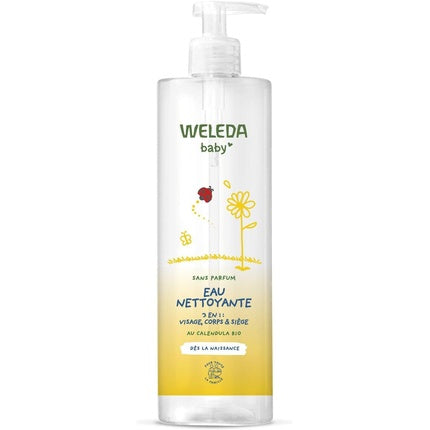 Weleda Calendula Cleansing Water Fragrance-Free, 400ml | Gentle Baby Cleansing Water for Face, Body & Diaper Area