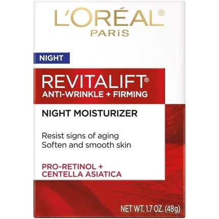 L'Oréal Paris Revitalift Anti-Wrinkle + Firming Night Cream Moisturizer 1.7 oz | Overnight Hydrating Face Cream