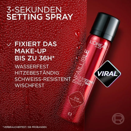 L'Oreal Paris Infallible 3-Second Setting Mist XL Long Lasting Makeup Setting Spray