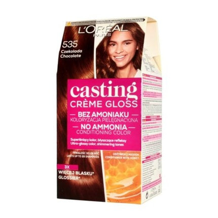 L'Oréal Paris Casting Crème Gloss Hair Colour 535 Chocolate, 180ml - Ammonia-Free Semi-Permanent Hair Colour