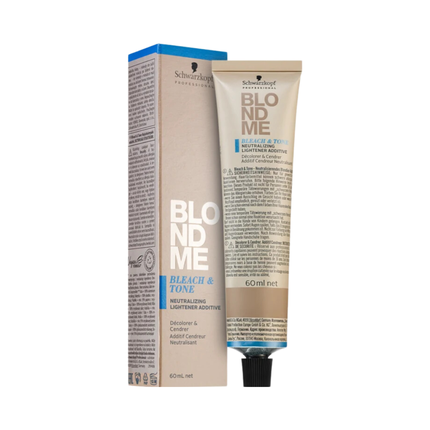 Schwarzkopf Professional BLONDME Bleach & Tone Ash Additive, 60ml | Professional Lightening & Toning Hair Colour Additive