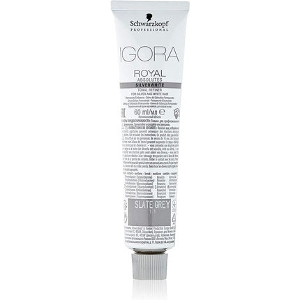 Schwarzkopf Professional IGORA Royal Silver Whites Slate Grey Hair Colour, 60ml