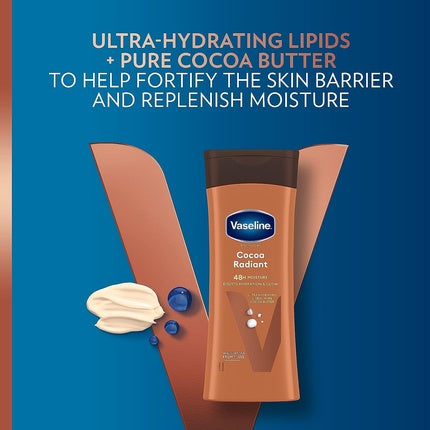 Vaseline Intensive Care Cocoa Radiant Body Lotion, 200ml Moisturizing Lotion for Dry Skin