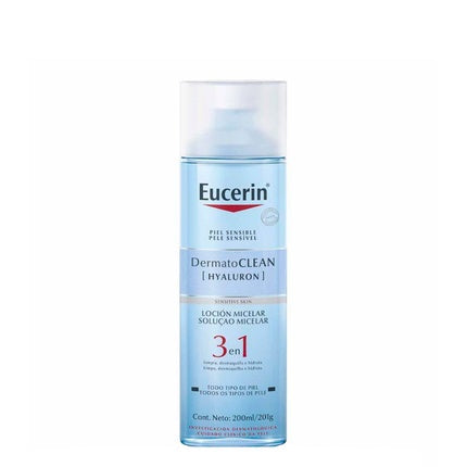 Eucerin DermatoCLEAN Hyaluron Micellar Cleansing Solution, 200ml Gentle Makeup Remover & Facial Cleanser