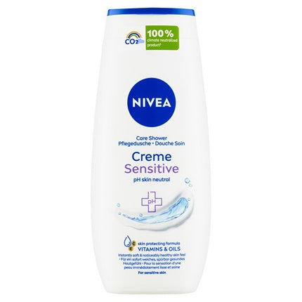 Nivea Creme Sensitive Care Shower Gel, 250ml Moisturizing Body Wash for Sensitive Skin