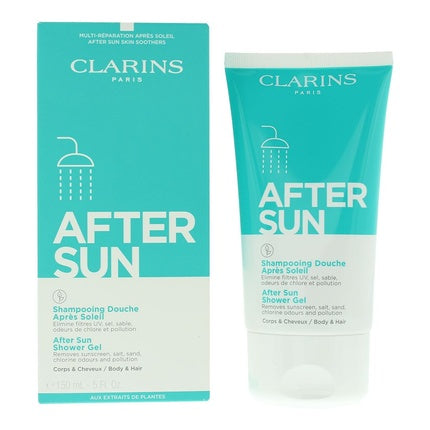 Clarins After Sun Shower Gel for Body & Hair, 150ml - Gentle Cleansing Gel for After-Sun Care