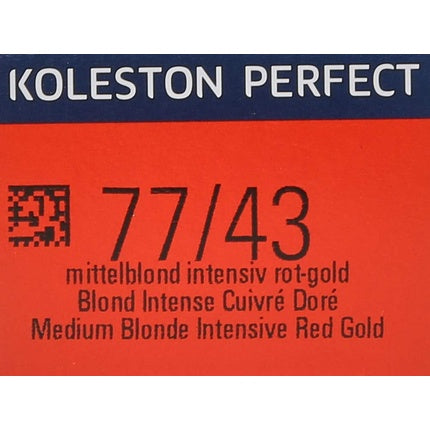 Wella Professionals Koleston Perfect Me+ Vibrant Reds 77/43 Medium Intensive Red Gold Blonde Permanent Hair Color, 60ml