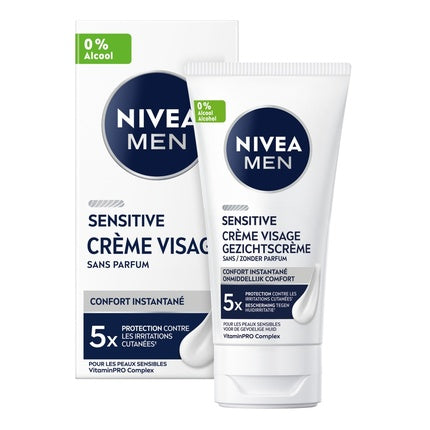 Nivea MEN Sensitive Face Cream - Gentle Daily Moisturiser for Sensitive Skin