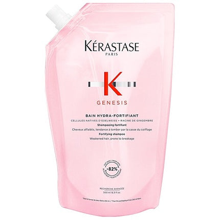 Kerastase Genesis Bain Hydra-Fortifiant Anti-Hair Fall Fortifying Shampoo Refill, 500ml | Professional Shampoo for Weak Hair