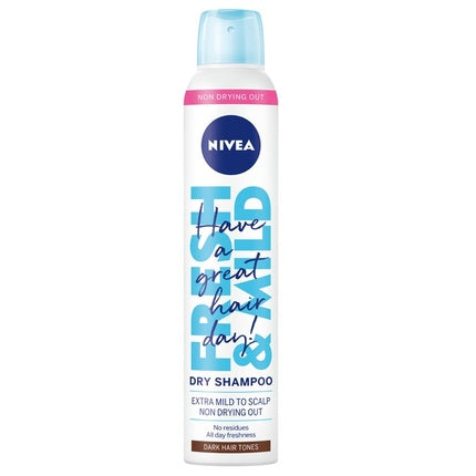 Nivea Fresh Revive Dry Shampoo for Dark Hair Shades, 200ml Instant Refresh Hair Spray